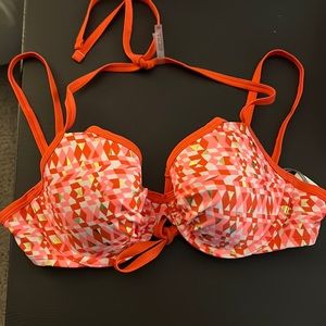 Aerie Orange and Gold Bikini Top